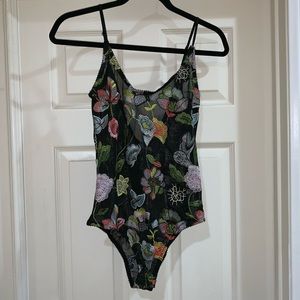 Honey Punch Floral Embroidered Bodysuit